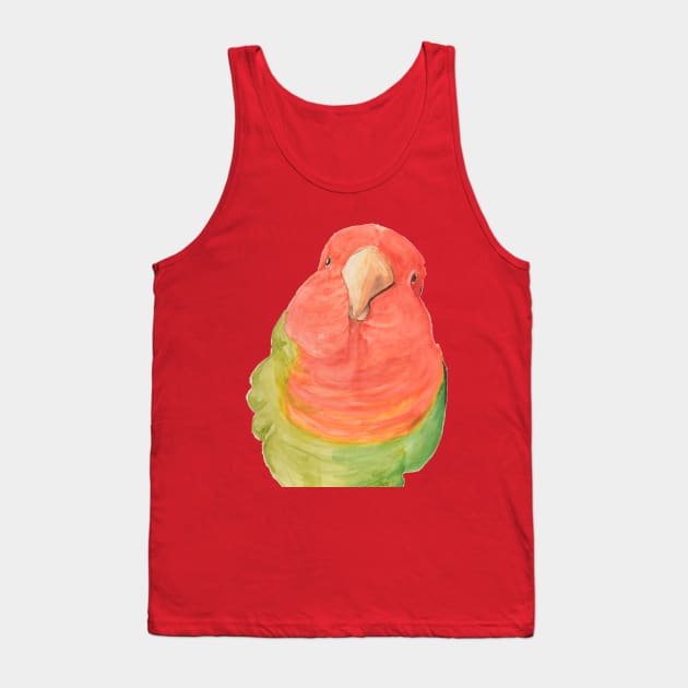 Watercolor loverbird lovebird parrot bird pink and green Tank Top by Oranjade0122